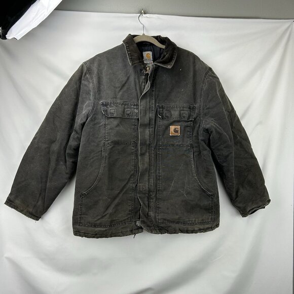 Y2K Carhartt C26 Sz Large BLK Arctic Detroit Jacket Black Quilted Vintage Chore - Picture 14 of 16